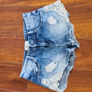 Stradivarius Mini Denim Short in Size 02